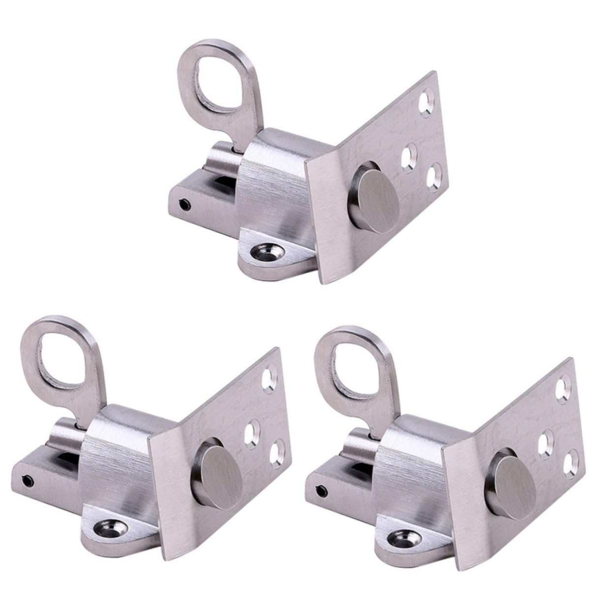 Tofficu 3 Pezzi Pin a Molla Automatico Blocco Dei Bulloni Catenaccio Della Porta Sicurezza Della Porta Bullone Della Molla Della Porta Blocco Di Sicurezza Delle Porte Serratura Argento