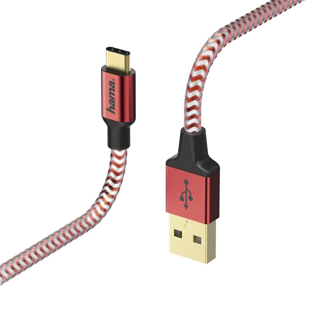 Cavo USB - Type-C Rosso 1,2mt – Carica E Sincronizza Velocemente – Con Fascetta Fermacavo Integrata