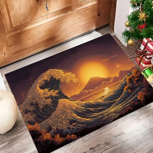 Paillasson d'intérieur estampes japonaises ukiyo-e - Tapis d'entrée lavable 45x75 cm - 4