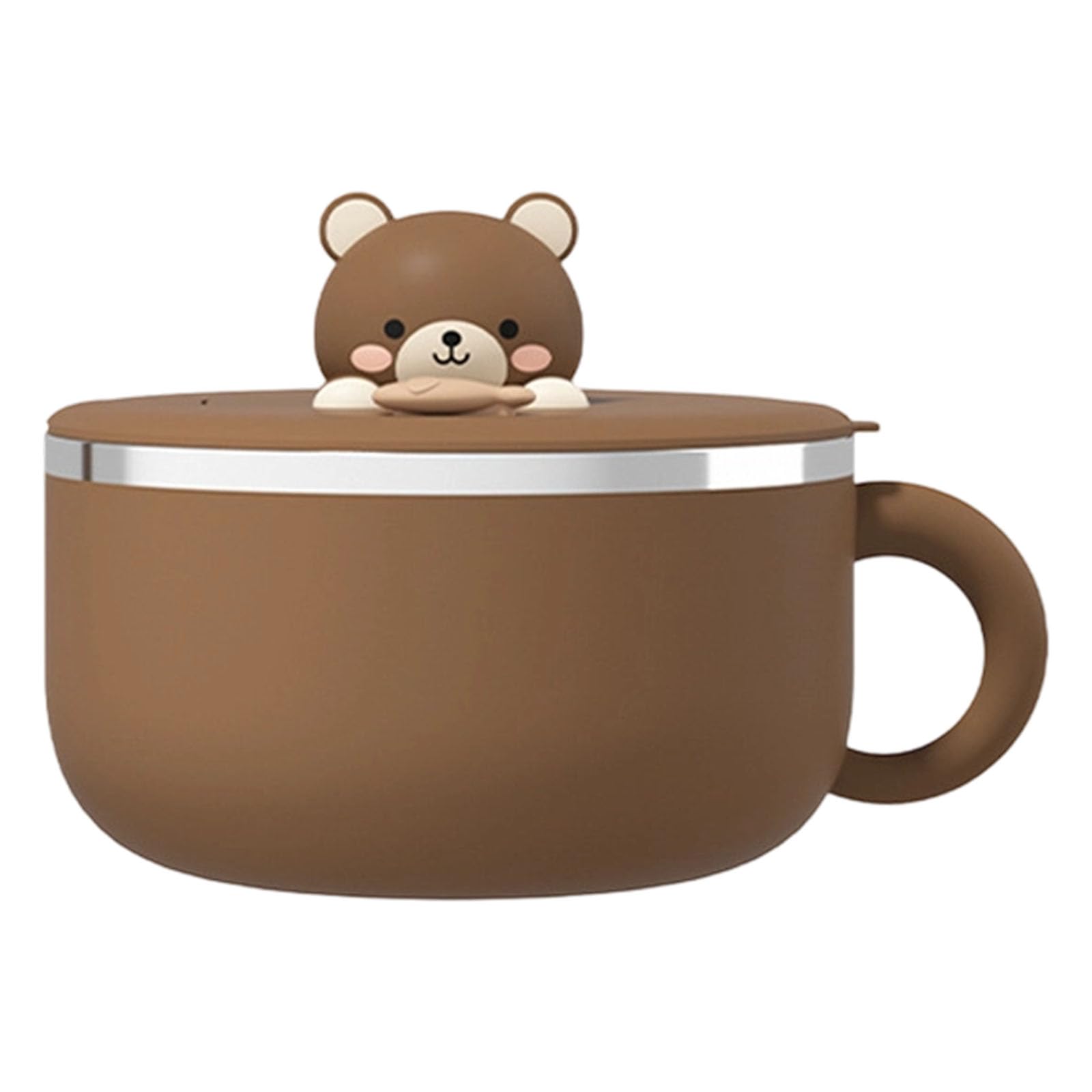 Kalttoy Bear 304 Nonrust Steel Meal Preps Bowl 1200Ml Leak Proof Lunch Container With Phone Stand Lid For Hot Soup Pastas School Use Nonrust Steel Food Container With Lid