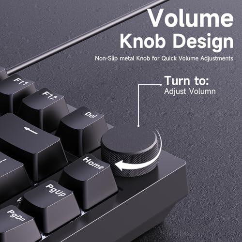 Image of Ajazz AK820 75% Wired Gasket Mechanical Gaming Keyboard with Volume Knob - South Facing LED