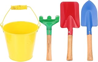 Summer Beach Gardening Toys 1 Set of Beach Toys for Kids Beach Sand Toy Metal Beach Scoop Gardening Trowel Shovel Rake Yard Digging Beach Safe Toy Yellow Garden Hand Tools