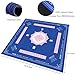 Mahjong Mat, Non-Slip Noise Reduction Card Game Mat with Carrying Bag, Waterproof Table Mat for Mahjong/Poker/Board Games/Dominoes, Blue Pink, 32.4x32.4 Inch