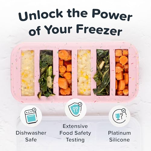 Image of Souper Cubes 1 /2 Cup Silicone Freezer Molds with Lids, Cotton Candy, 2-Pack | 100% Platinum-Cured Silicone Freezer Cubes, Oven & Microwave Safe, Perfect for Freezing Broth, Sauces, Sides and More