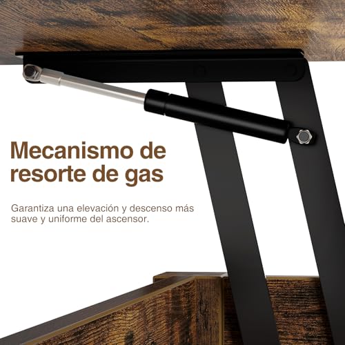 Variante de Rolanstar mesa de centro elevable y extensible Marrón 100x50 cm