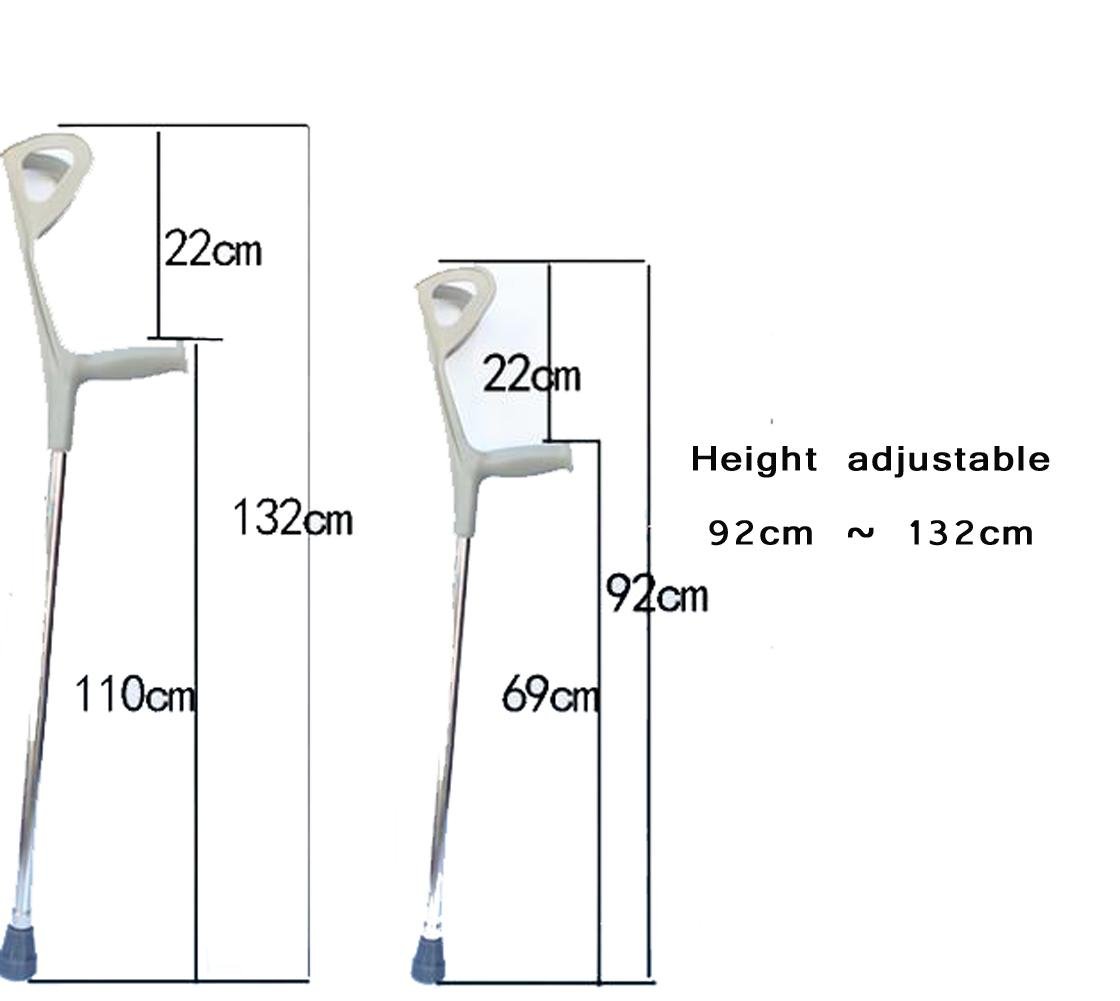 Buy HRRH Arm Crutches Aluminum Elbow Knee Adjustable Height Walkers Old