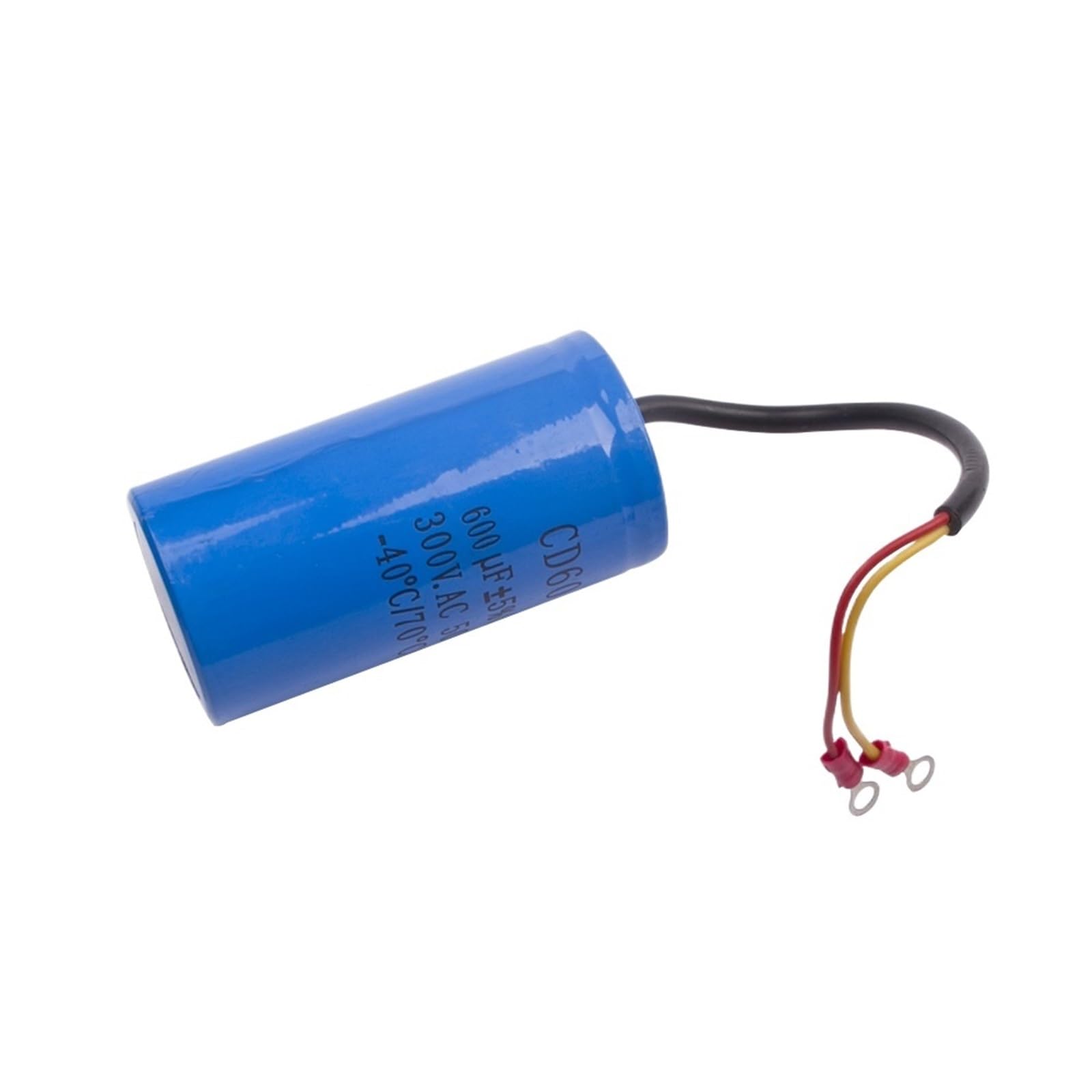 Condensador de arranque CA CD60 600uF 300 V para compresores de aire pesados para motor eléctrico amarillo rojo dos cables