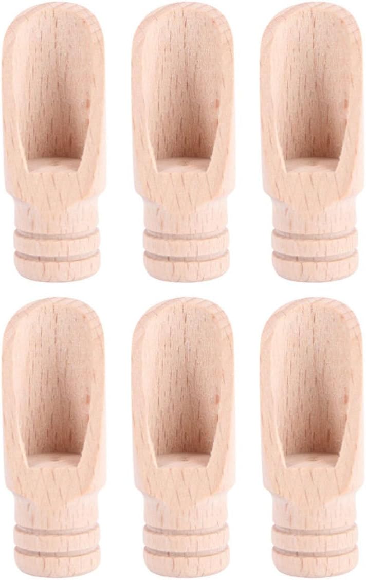 6pcs Wooden Tea Scoop Mini Spoon for Salt and Bath Salt Use