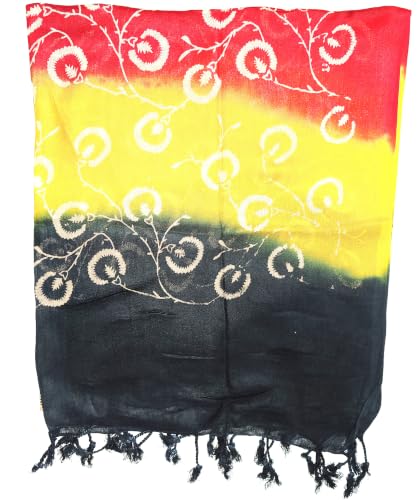 Image of Women Dupatta Multicolour Tie-Dye with Tassel