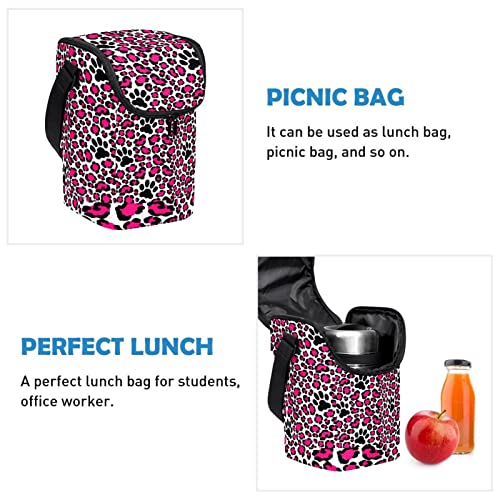 Lonchera con cremallera y estampado de pata de gato bolsa portátil resistente para el almuerzo 3