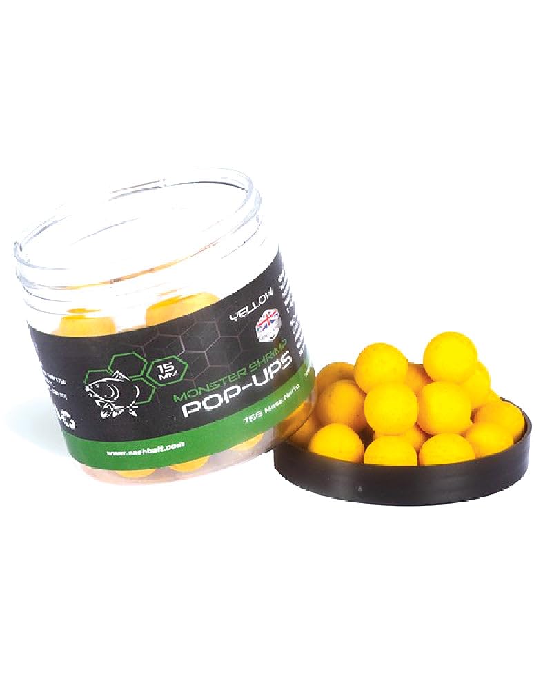 Nash Monster Shrimp Pop-Ups: Yellow: 15mm