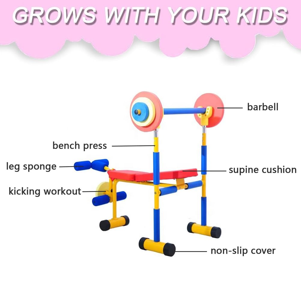 Hantelbank-Set für Kinder – Fitnessgerät für Kinder von 3–8 Jahren, aktives Spielen im Innen- und Außenbereich, perfekt für Anfänger und Kleinkinder