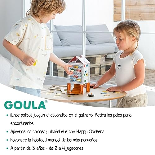 Miniatura 2 de Goula Happy Chickens - Juego de Mesa Educativo Preescolar, + 3 años | Juguetes Niños 3 Años, Piezas de Madera, Calidad y Diversión en un Juego de Mesa