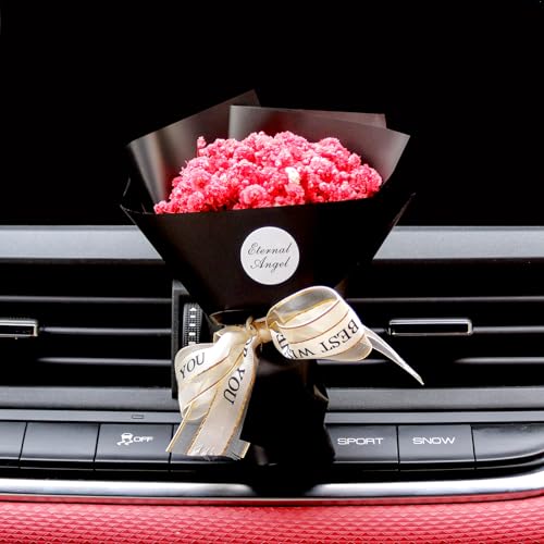 BtlBee Small Bouquet Car Air Freshener Vent Clips Mini Dried Flower Bouquet Car Air Conditioning Outlet Perfume Clip Decoration Car Essential Oil Diffuser Vent Clip Auto Interior Accessories style 3
