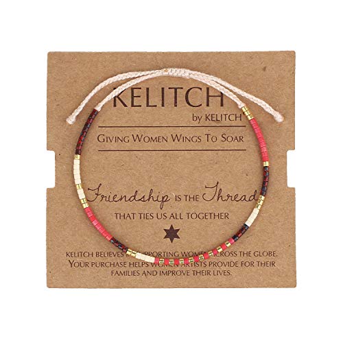 Image of KELITCH Miyuki Friendship Bracelet Boho Seed Beads Women Thin Strand Bracelets Adjustable