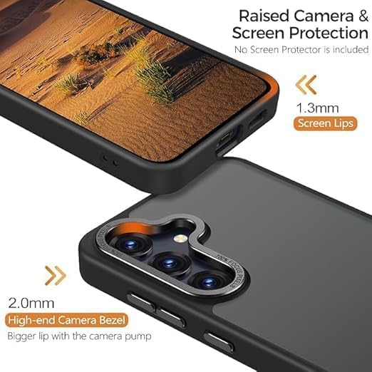 Image of DIZORO Polycarbonate Matte Case for Samsung A26 5G Translucent Frosted Hard Back Phone Case Anti-Fingerprint Anti-Slip Shockproof Protective Case Cover for Samsung A26 5G Black