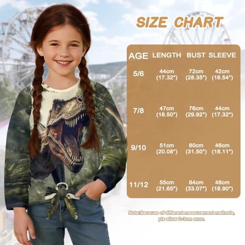 Cute Shirts for Girls 5-12 Long Sleeve Tops Crew Neck Tie Front Shirts Fall Clothes4