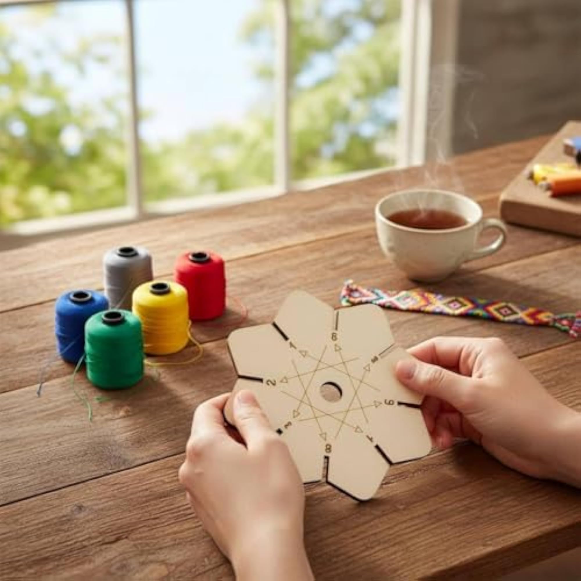 10CM Wooden Braiding Disc Plate for Crafters