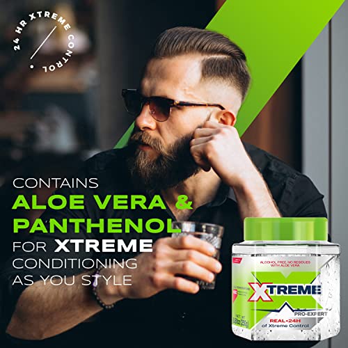 Xtreme Pro-Expert Clear Styling Hair Gel, Alcohol-Free 24-Hours Control With Aloe Vera, 8.81 Oz Jar (Pack Of 24) #TOP4