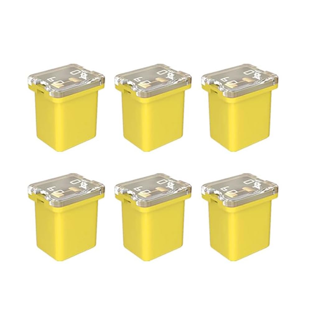 Gebildet 6 Stück 12 V-24 V Automotive Low Profile Jcase Box-förmige sortierte Sicherung für LKW, Autos und SUV, Boot (60 A)