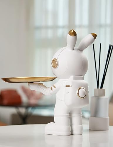 Miniatura 4 de SEINHIJO Estatua de astronauta, escultura moderna, decoración artística, plato de caramelo, tarro de galletas, figura de regalo de poliresina, 12.2