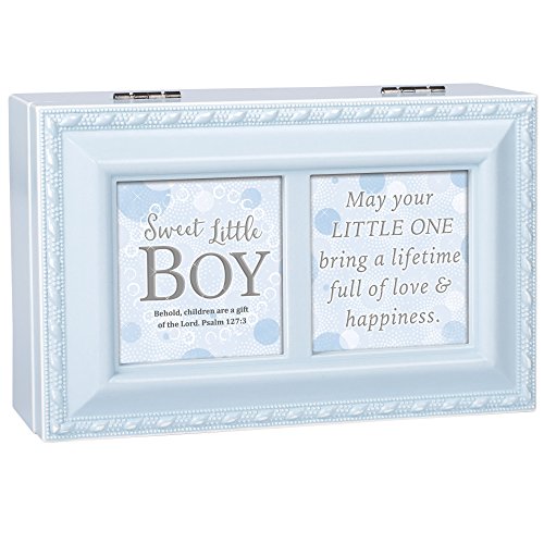 Caja de música azul con texto Full of Love para niños Cottage Garden 4