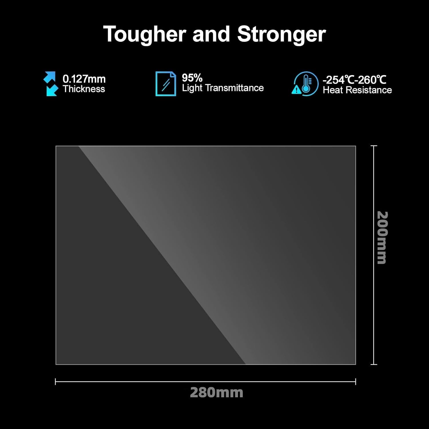 pfa Film 5pcs 280 * 200mm Nfep Film for Elegoo Saturn Series Creality Halot-Sky, Halot-LITE, Halot-Ray, NOVA Whale2, G6,GKtwo
