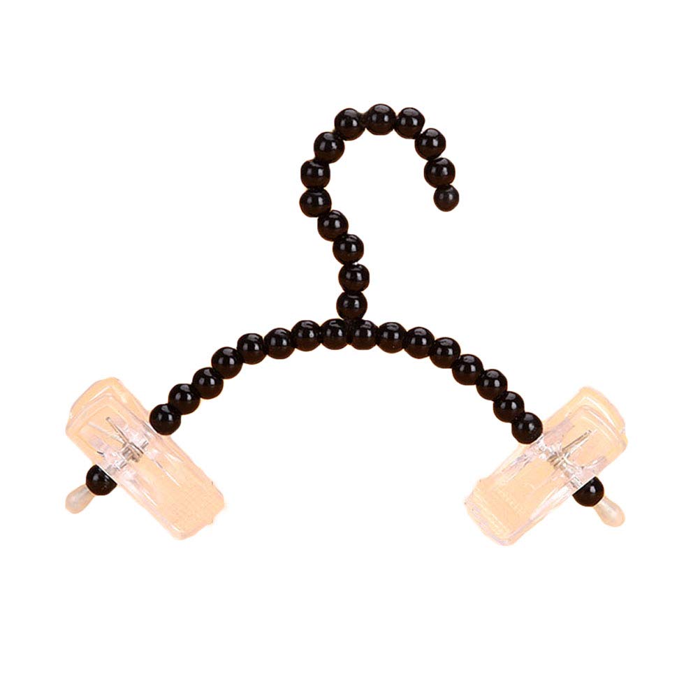 BUUEERR 5 Pack Pearl Beads Metal Elegant Rosette Clothes Hangers for Kids Children Pet Dog (Style A Black)