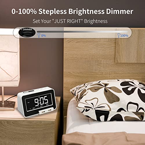 Dieserwelpe K5 Bluetooth Alarm Clock Radio, Usb Player, Stepless Dimmer, Dual Separate Alarm With Weekend Mode, Sleep Timer, Usb C Charger, Battery Backup #TOP3