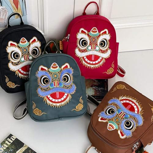 Sac à dos brodé de danse chinoise finitions soignées grand format - 8