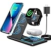 MAXFOX Wireless Charger 3 in 1, 18W Foldable Charging Station Compatible with iPhone 14 13 12 11/Plus/Pro/Pro Max/XR/XS/X/8+, iWatch Ultra 8 7 6 SE 5 4 3, Airpods with Adapter