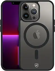 Gshield Capa Compatível com MagSafe para iPhone 13 Pro Max Case Magnética para Carregamento por Indução Capinha Antichoque, Anti Impacto - Preta