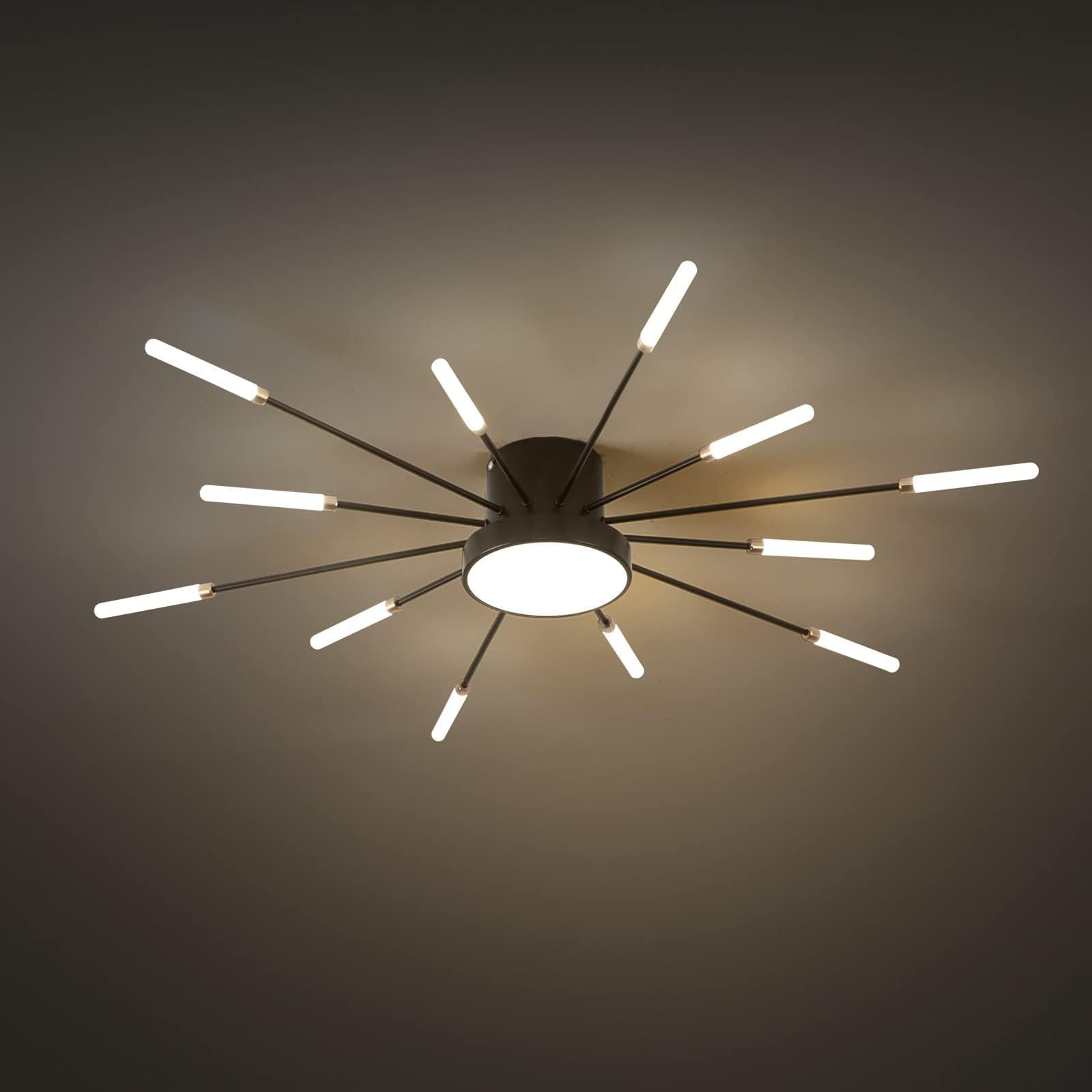Plafoniera moderna a LED 12+1 teste Lampadari neri semi-incasso Illuminazione a soffitto per camera da letto Soggiorno Cucina Sala da pranzo Ristorante