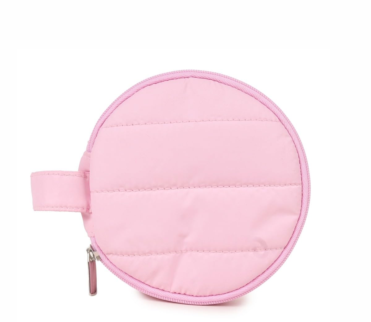Pink Round Pouch with Tassels and Zipper Closure-image-5