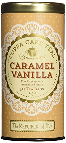 The Republic of Tea - Caramel Vanilla Cuppa Cake, 50 Tea Bags, Tin | Dessert Black Tea | Caffeinated