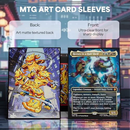 Image of Kabinka MTG Card Sleeves-Turtles 100 Standard Size Pack Clear Front & Matte Finish Back MTG Sleeves for Magic The Gathering TCG