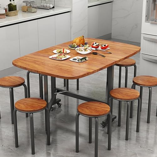 Table à abattant en bois pliante et extensible pour salle à manger