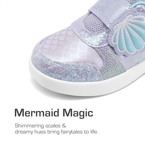 DREAM PAIRS Toddler Girls Sneakers Sparkly Shiny Lightweight Comfortable Hook and Loop Casual Walking Little Kids Shoes2