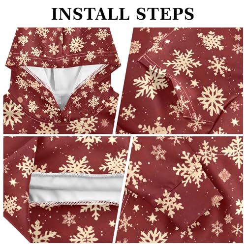 Kids Hoodies Sweaters Christmas Xmas Snowflake Hooded Sweatshirts with Big Pockets for Boys Girls B04000823