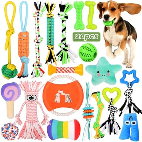 TEGOVE Ensemble de 20 Jouets pour Chien Cover