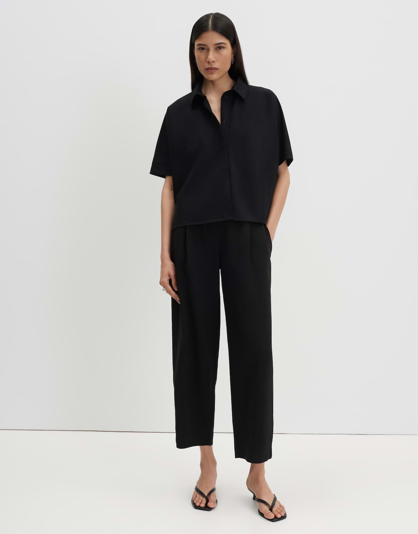 someday Damen Kurzarmbluse | Hemdbluse in feiner Piqué Optik Loose Fit