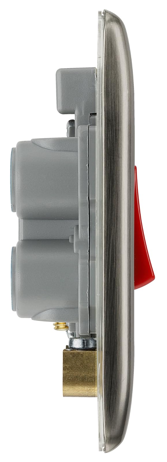 BG Electrical NBI74 Metal Brushed Iridium 45A Double Pole Cooker Switch with Neon - Image 2