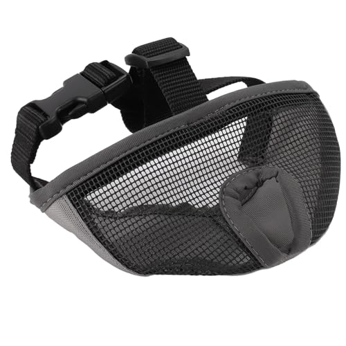 Mesh Dog Muzzle, English Bulldog Muzzle Mesh Muzzle for Dogs Adjustable Bulldog Muzzle for French Bulldog Shih Tzu Breathable Mesh Flat Faced Muzzle for Biting Chewing Grooming