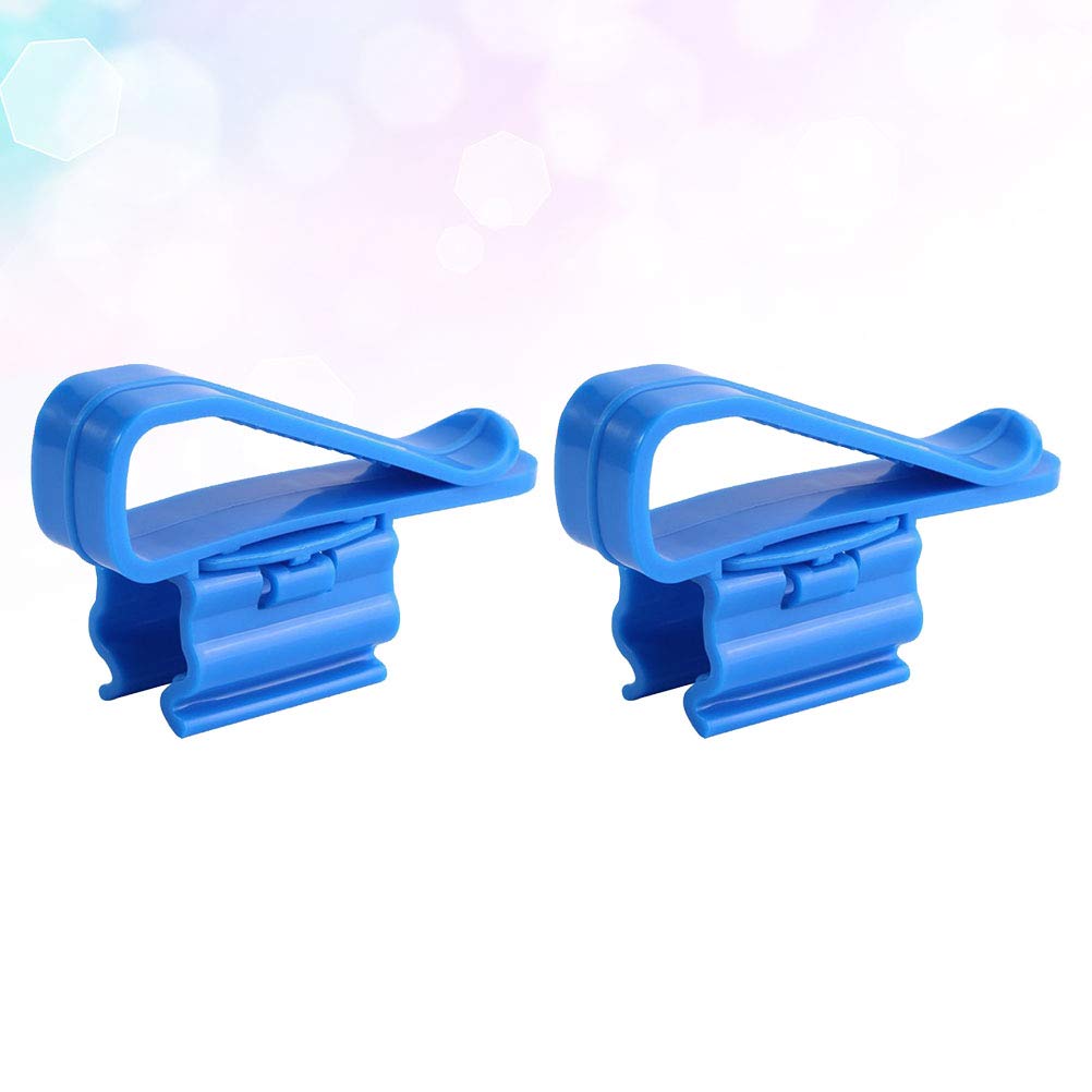 TEHAUX 2pcs Aquarium Filtration Hose Holder Water Clip Mount Tube Tropical Fish Tank Clean Pump Fixing Clamp (Blue)-Other Aquarium Supplies