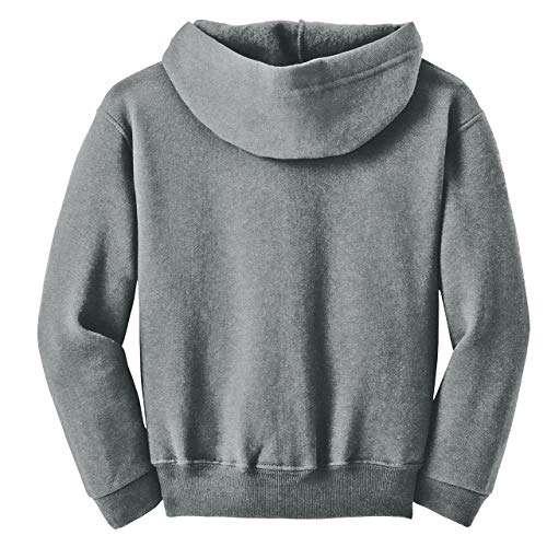 INK STITCH Youth Boys and Girls Heavy Blend Cotton Hoodie Zip Up - Grey XL3