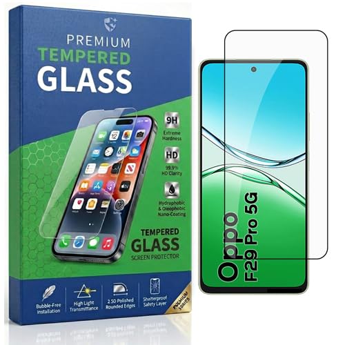 Image of Tempered Glass Compatible With Oppo F29 Pro 5G 6.7 | 9H Hardness | HD Clarity | Anti-Fingerprint | High Touch Sensitivity | Premium Screen Protector Guard