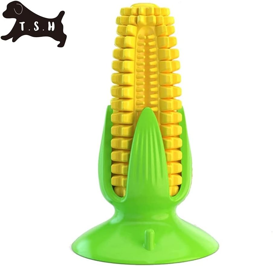 T S H 犬用とうもろこし型おもちゃ ペット噛むおもちゃ 耐久性のある おもちゃの棒 コーンの形 トウモロコシ 吸盤付き 噛み付き防止おもちゃ 小型犬 中型犬 大型犬 音が鳴る 可愛い 歯磨き クリーニング Faz Co Zm