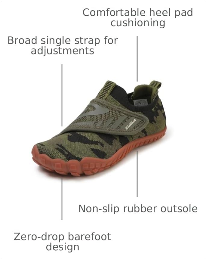 Image of KUBUA Multifunctional Kids Water Shoes Boys Girls Quick Dry Swim Aqua Socks | Wide Toe Box, Lightweight, Barefoot-Style, Breathable, Beach, Pool, Kayak, Water Parks, Hiking, Toddler, Little Kid, Big Kid