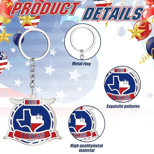 Image of Sureio 25 Pcs USA Souvenir Keychain Gifts Bulk Men California Los Angeles Texas Florida Chicago Silver Metal American Keyring