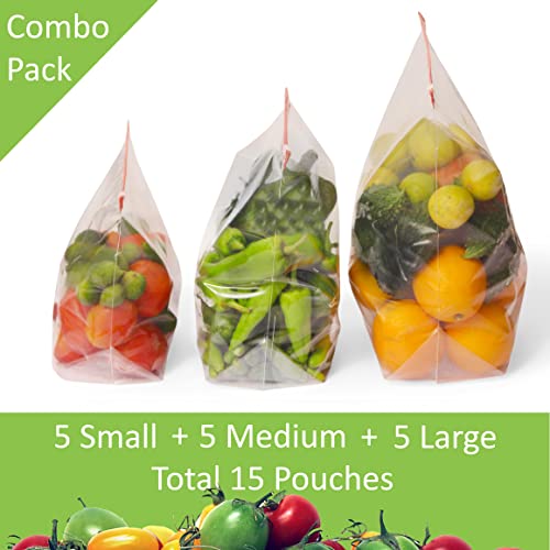 Image of Zipify Zip Lock Bag, Slider Bag | Pack of 15-5L, 5M, 5S | Ziplock Pouch, MultiPurpose Storage, Zip Lock Bag For Fridge, Travel Packing, Reusable and Reclosable, Leak- Proof, Food Grade